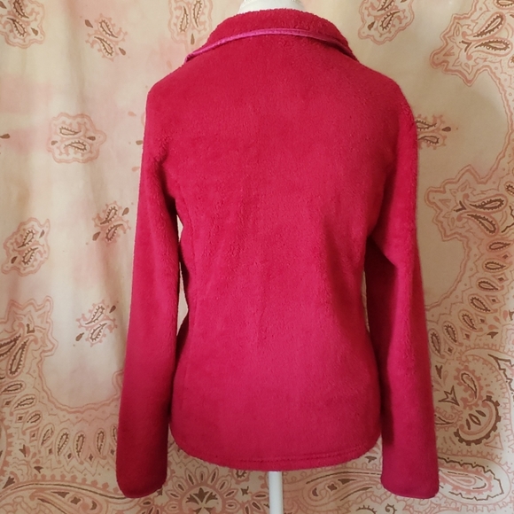 Lands End Dark Pink Fuzzy Warm Soft Cozy Pullover - Picture 3 of 10